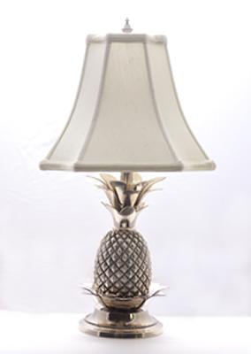 Eurocraft Pewter Pineapple Lamp-Off White 
